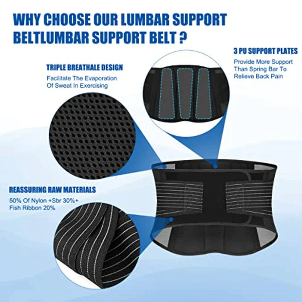 Lower Back Support Brace Lumbar Waist Belt