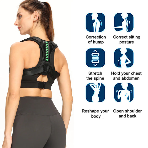 Adjustable Shoulder Back Posture Corrector Brace Belt Strap